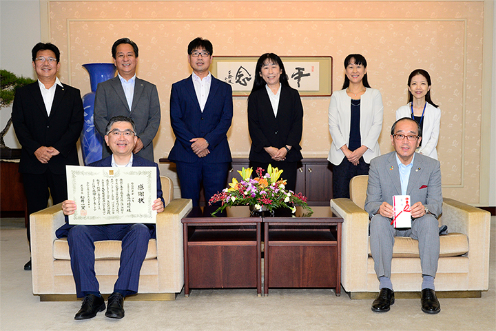 2020年9月　松井一實広島市長から感謝状を拝受しました